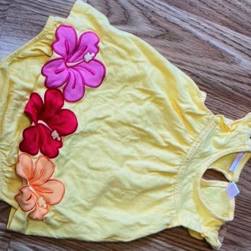 Hibiscus flower romper first suit